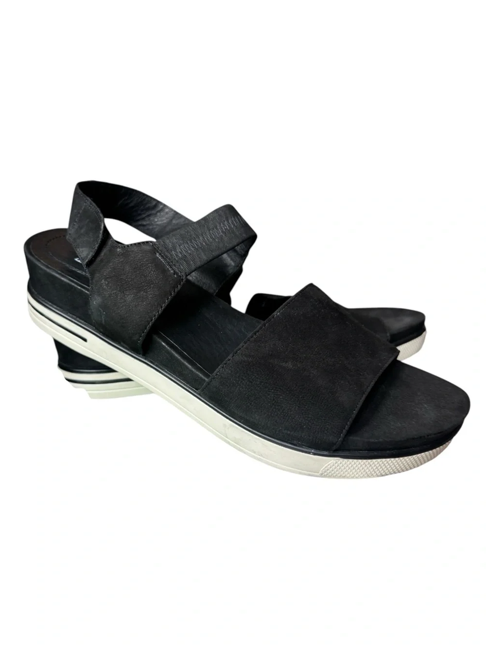 Eileen Fisher Black Suede Somer Sport Sandal, Size 10